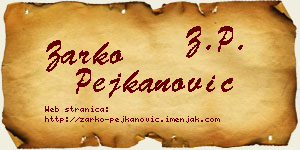 Žarko Pejkanović vizit kartica